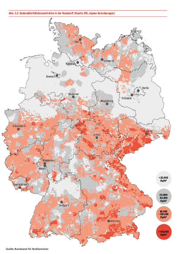 Mappa del radon Germania